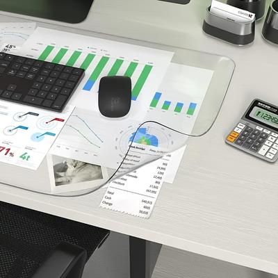 Durable Transparent Desk Mat - Heat-Resistant, Waterproof PVC with Round Edges, Anti-Static Writing Pad for Office Use, Writing Protection