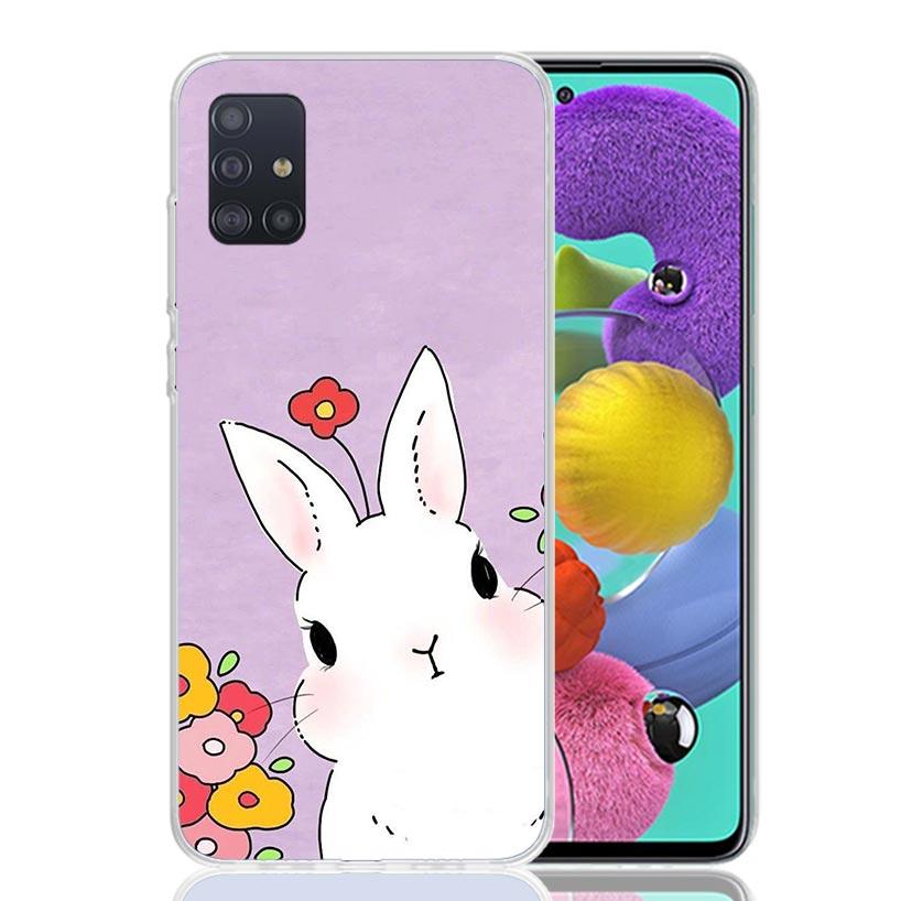 Cartoon Cute Little Rabbit Phone Case for Samsung Galaxy A52 A51 A50S A12 A22 A32 A72 A10S A30S A31 A71 Note 20 Ultra 10 Plus S1