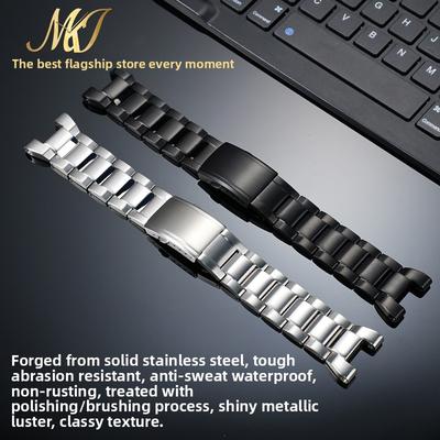 For Casio G-SHOCK Steel Heart Metal Watchband GST-W300G 400G S130 GST-B100 GST-210 Solid Stainless Steel Watch Strap Accessories