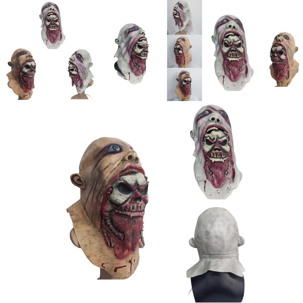 Scary Bloody Zombie Mask Melting Face Latex Costume Perfect For Halloween And Haunted Houses