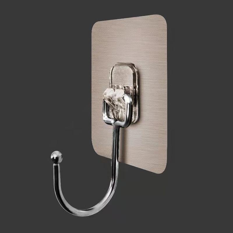 

1Pcs Large Hook Transparent Stainless Steel Strong Self Adhesive Hooks Key Storage Hanger For Kitchen Bathroom