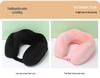 Blue Travel U-Shape Memory Foam Pillow: Foldable, Portable Neck Support with Buckle, Perfect for Naps.