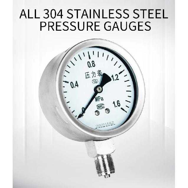 Pressure Gauge Manometer 60mm Dial -0.1-1.6Mpa 0-40Mpa Pressure Meter Manometer M14*1..5 Water Oil Air Pressure Manometer