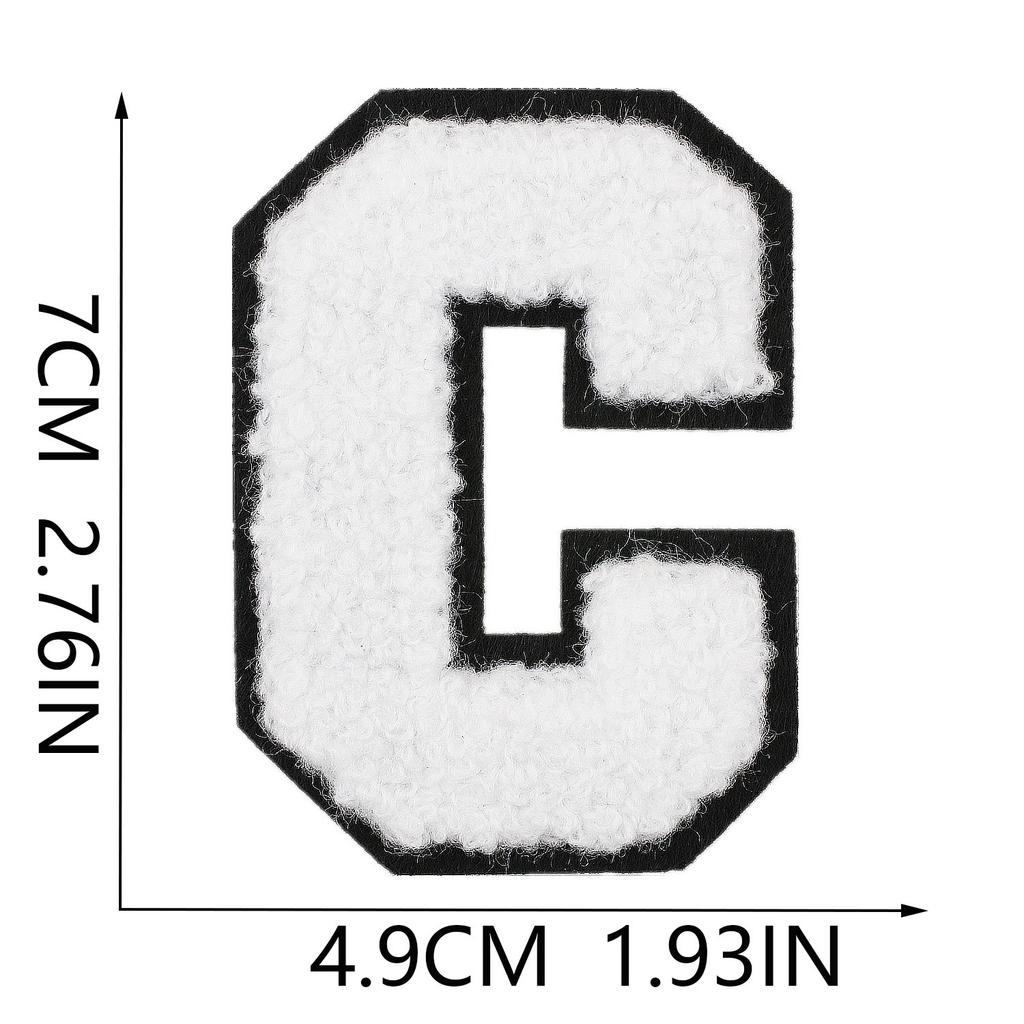 White 7Cm English Letter Embroidery Cloth Sticker Computer Embroidery Label Clothing Accessories Decorative Embroidery Sticker Ironing Stamp