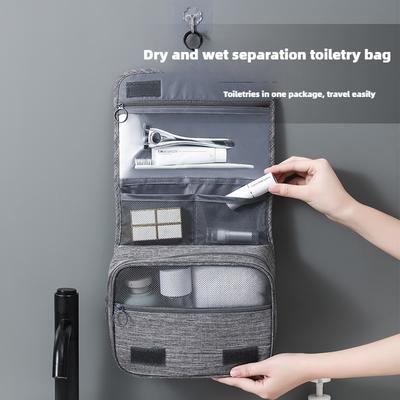 Wash Bag Multifunctional Large-capacity Waterproof Cosmetic Bag Business Trip Portable Dry and Wet Separation Bathroom Hook Storage Bag