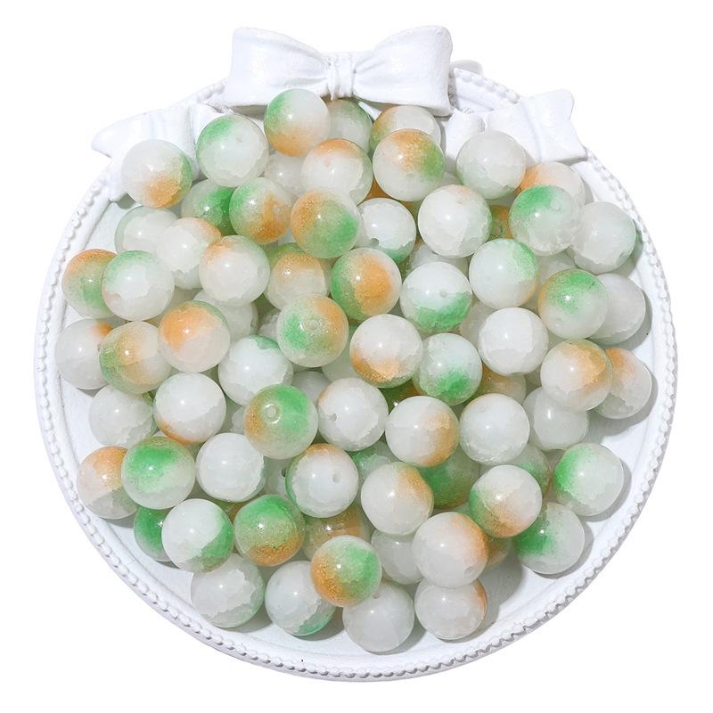 8/10mm Crackle Bicolor Glass Beads for DIY Jewelry