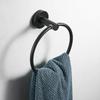 Towel Ring Black/Brushed Gold Stainless Steel Wall Hanging Drill Hole Towel Storage Rack Bathroom Accessories Round Towel Holder