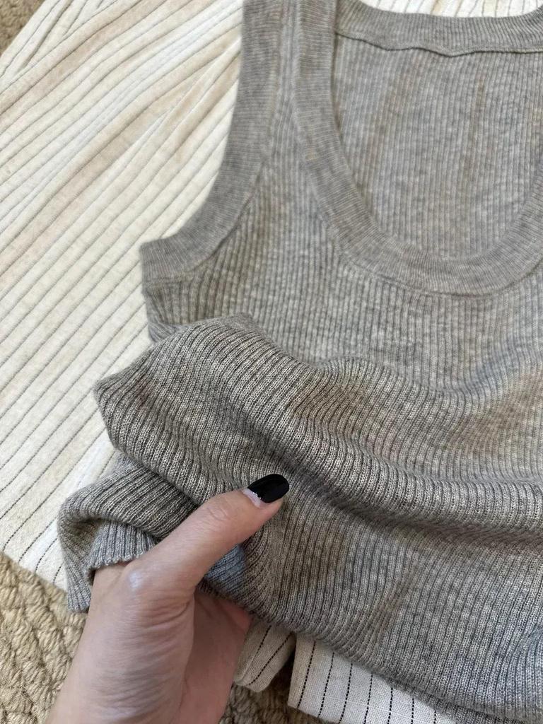 Korean Style U-Neck Knit Vest Women’s Slim Fit Sleeveless Camisole - Summer/Spring Wear