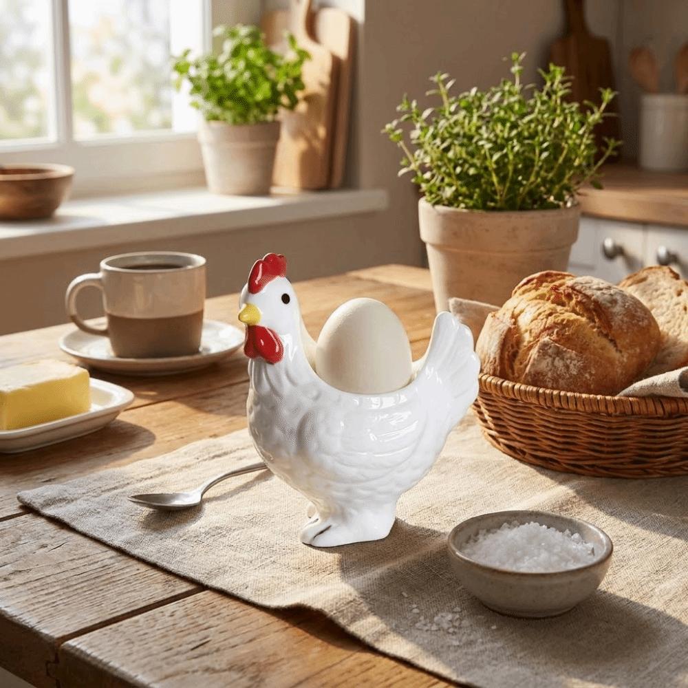 Smooth Surface Chicken Egg Holder Cartoon Boiled Egg Stand Unique Egg Tray Cup Ornament Home Use