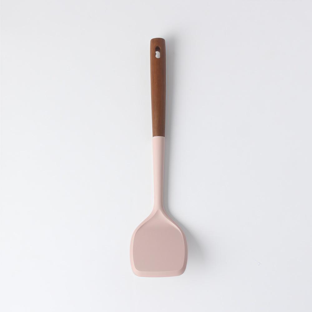 Silicone Spatula with Wooden Handle Durable Non-Stick Pan Specialized Cooking Utensil Heat-Resistant Household Kitchen Tool