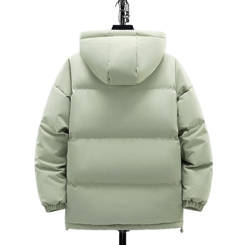 Kurze Baumwolljacke mit Kapuze für warme Wintertemperaturen, großer Baumwollmantel, lockere Pufferjacke