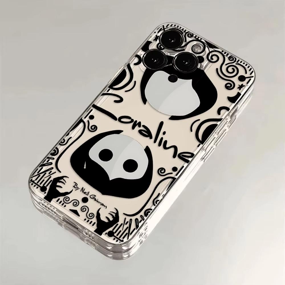 Coraline Phone Case For iPhone 17 Air 16 e 15 14 13 12 11 Pro Max Plus Mini SE 2020 2022 Soft Transparent Case