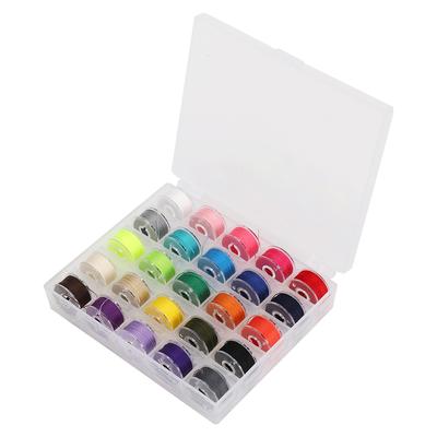 Bunte Nähfäden mit Nähmaschinenspulen aus Kunststoff für Heimhandarbeitstickerei 25 Fächer