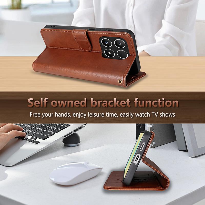 For Xiaomi 15T 14T Pro Case Leather Wallet Flip Type Multi-Card Slot Leather Design Phone Cover For Xiaomi 15T Pro Shell Bumper