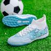 Men/Women High Top Soccer Shoes Non-Slip Turf Football Boots Pro Training Sneakers Teenagers Outdoor Indoor Sports Cleats 34-45