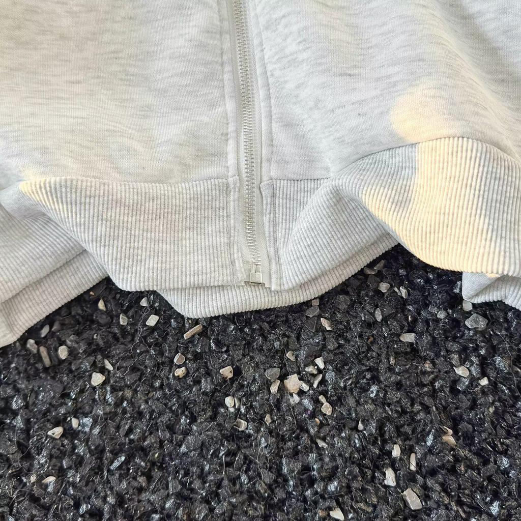 Unisex Spring Shoulder Padded Jacket: High Street Cool, Zipper Accents, Fashion Hoodie Cardigan