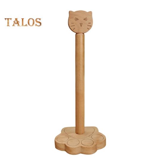 

Держатель для бумажных полотенец для кошек, прочная конструкция, высокая устойчивость, легко чистить, отдельно стоящий деревянный органайзер для кухонных полотенец A