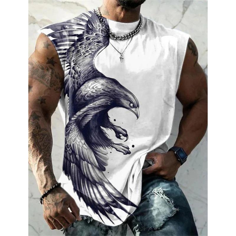 Weste für Herren mit Aufdruck „Goldener Löwe“, ärmellos, Rundhalsausschnitt, 3D-Druck, für jeden Tag, Sport, Fitness, Modedesign, S-6XL