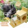 Squirrel Feeder Feeding Station Ornament Wooden Multifunctional with Removable Glass Bottle