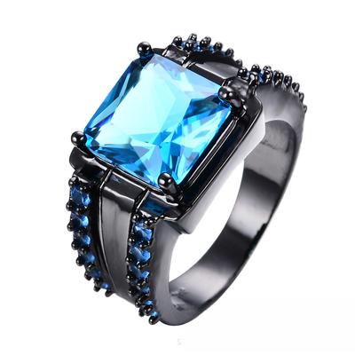 New European and American Creative Fashion Zircon Square White 4 Claw Large Diamond Ring Ring