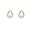 Korean Style S925 Sterling Silver Water Drop Pearl Stud Earrings for Women - Artistic and Fashionable Jewelry