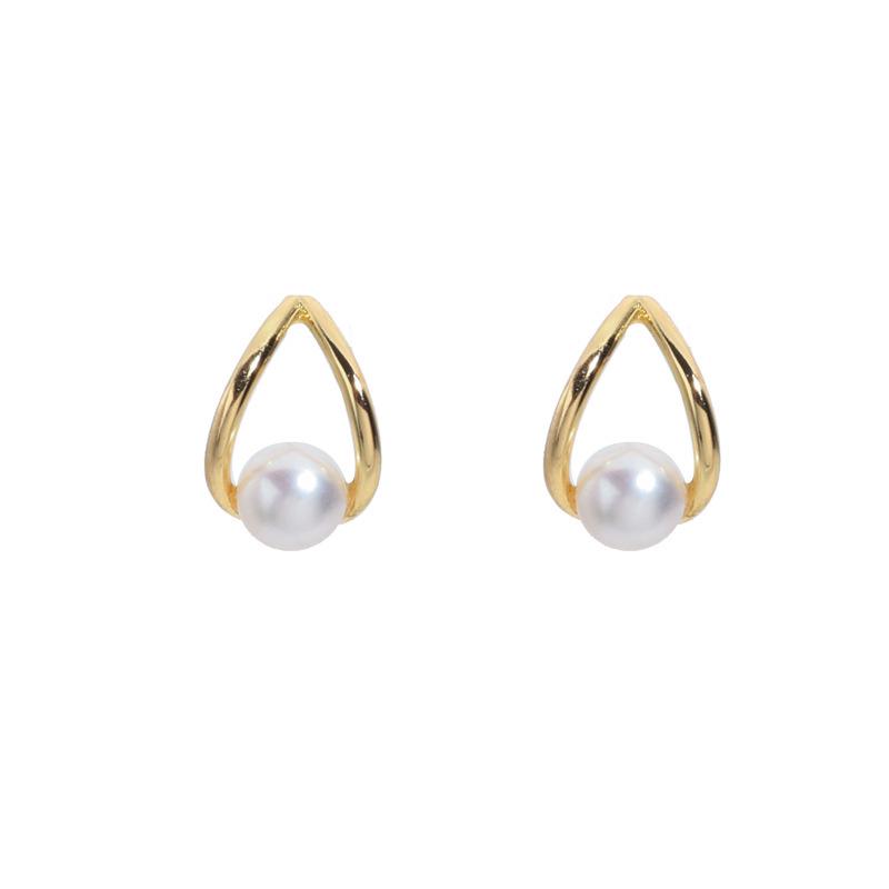 Korean Style S925 Sterling Silver Water Drop Pearl Stud Earrings for Women - Artistic and Fashionable Jewelry