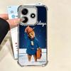 Cute P-PaddingtonS Bear Plating Phone Case For Xiaomi Redmi Note 14 15 Pro Plus 13 12 11 11S 11T 10 9S 9 5G Anti-Fall Airabag Co