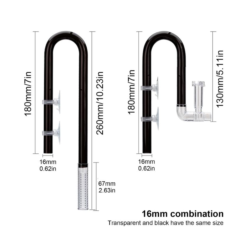 Aquariums Surface Skimmer Clear Tube for Filter Filtration for Oil Protein Scums Dust Filter Drain Tube Pipe