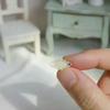 Mini Plate Set 3Pcs Dollhouse Simulation Elliptical Double Ear Realistic Tableware For Birthday Party Decoration