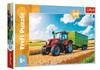 Puzzle 100 Landwirtschaftliche Maschinen. Traktor mit Anhänger 16494