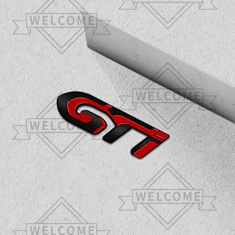 3D Car Stickers GT Emblem Auto Body Badge Trunk Decal For u333 GT Line RCZ 2008 308 306 5008 208 3008 Decoration Accessories 333u