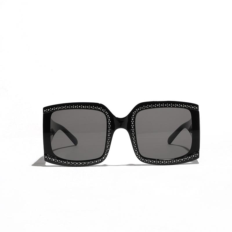 Glasses Oversized Frame Sunglasses Men, Diamond-Encrusted Leopard Print High-End Square Sunglasses Women