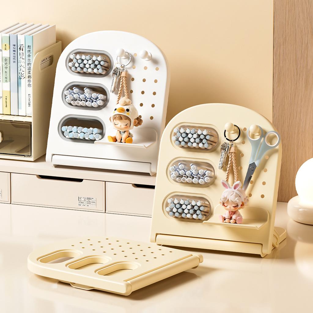 Desktop Stationery Storage Rack Hole Board Pen Holder Multifunctional Cosmetic Brush Classification Organizer Shelf