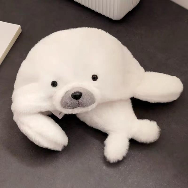 Cute Cartoon White Seal Design Plush Adult Children Hat For Cold Weather