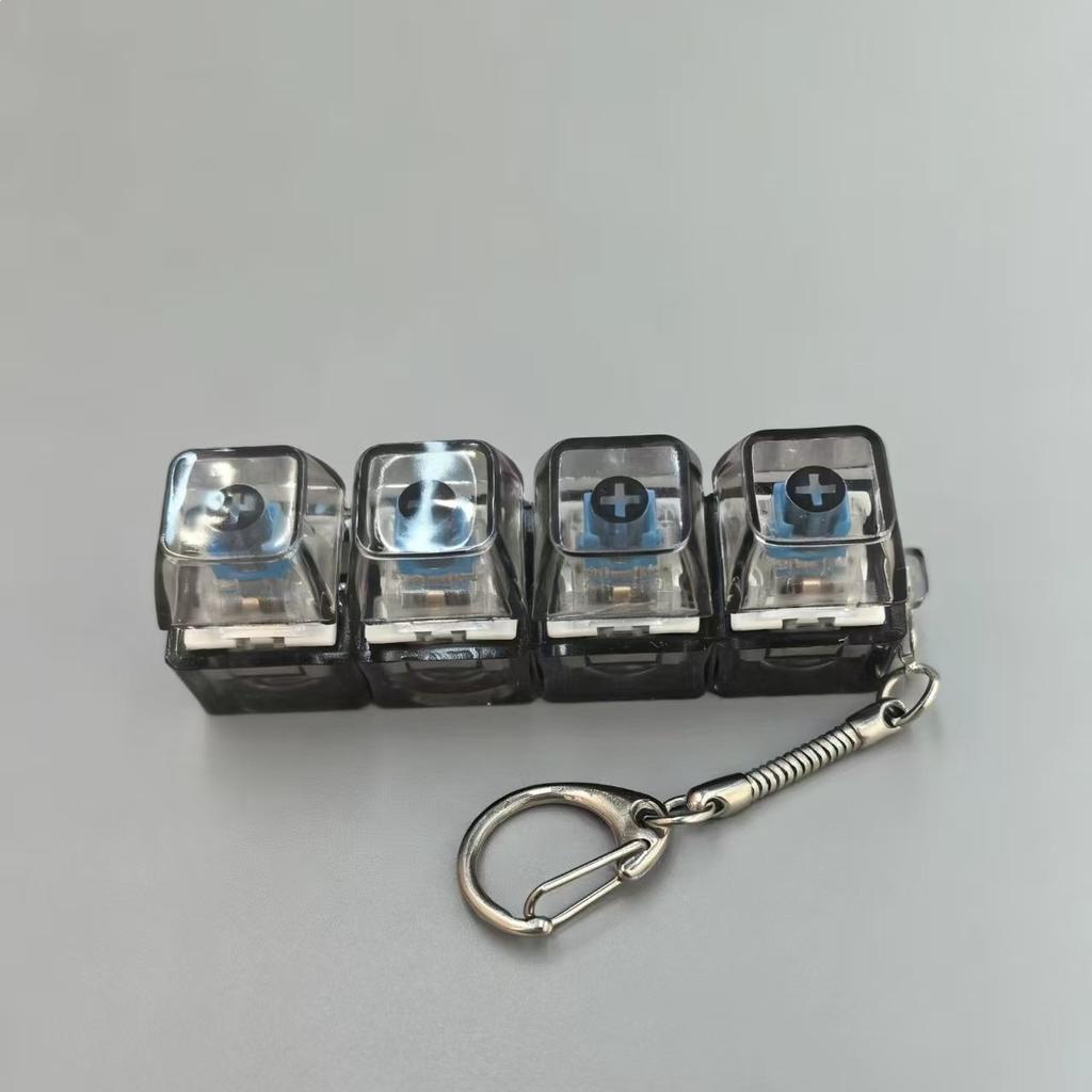 4-Key Russian Strip Popular Mechanical Keyboard Combination Shaft Tester Decompression Toy Keychain Bag Pendant