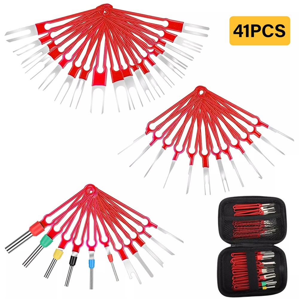 41Pcs Pin Ejector Wire Extractor Connector Puller Car Terminal Removal Tool Kits