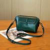 Oil wax cowhide women's bag single shoulder crossbody women's bag practical multi-compartment simple and fashionable change bag shell bag