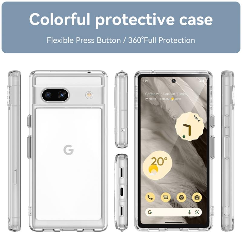 Für Hülle Google Pixel 7A Hülle Pixel 7A Capas Bumper Stoßfest Rückseite Klar Transparent Mehrfarbig Fundas Google Pixel 7 Pro 7A