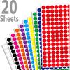 Round Colored Dot Stickers, 3000 Pieces, 1/2 Inch Circle Labels, 10 Colors, for Office Classroom Organization