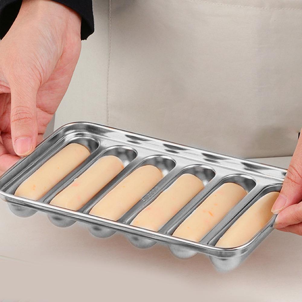 304 Stainless Steel Hot Dog Mold Silver Sausage Baking Mold Durable Sausage Mold Home Kitchen