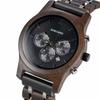BOBO BIRD Men's Wooden Watch with Quartz Movement and Chronograph Function, a Great Birthday Gift (P19-1)