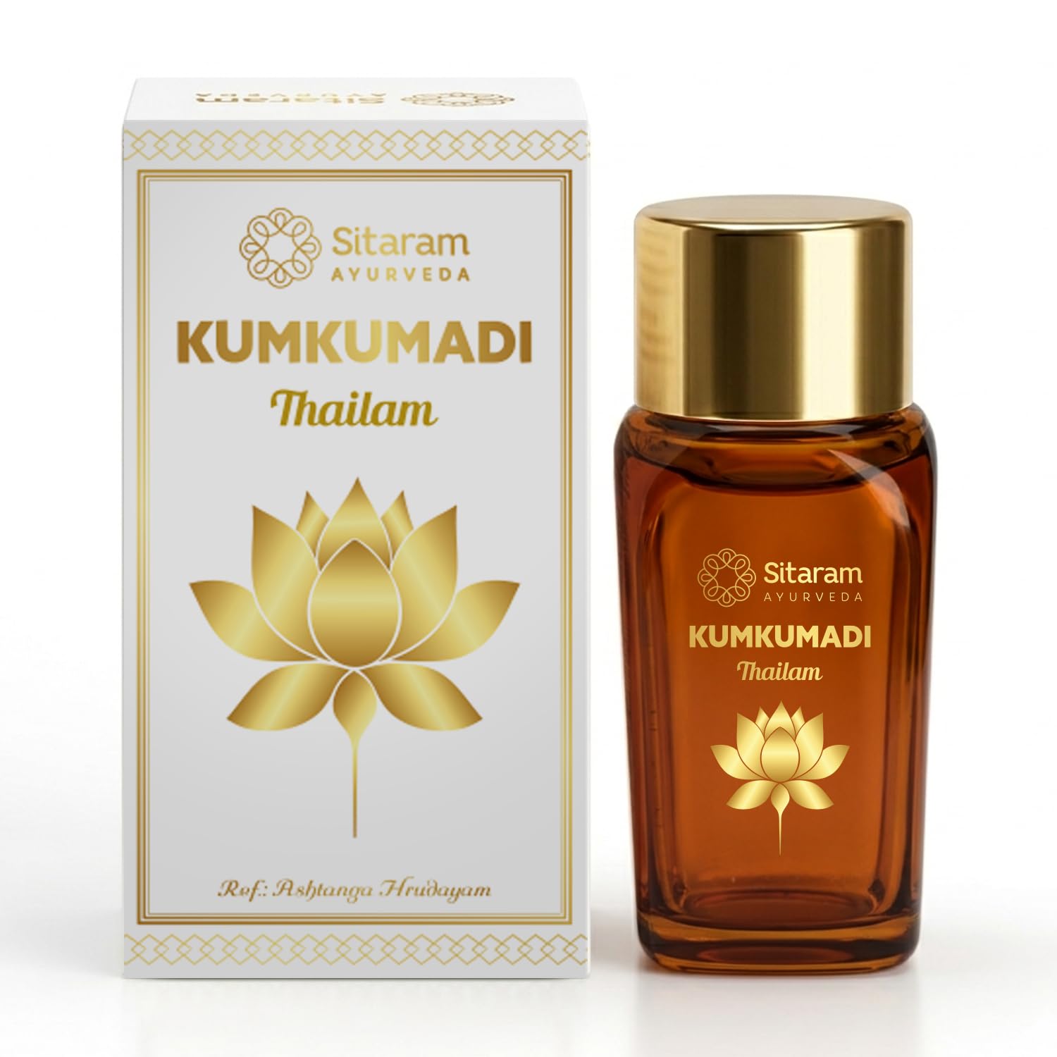 Sitaram Ayurveda Kumkumadi Thailam | Ayurvedic Saffron Face Oil for Skin Brightening & Glow | Helps Reduce Appearance of Dark Spots & Blemishes | N