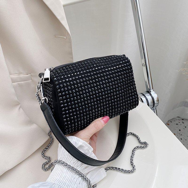 Spring and Summer New Small Square Bag Chain Hot Diamond Bag Bright Shoulder Bag Messenger Bag Discount Promotion