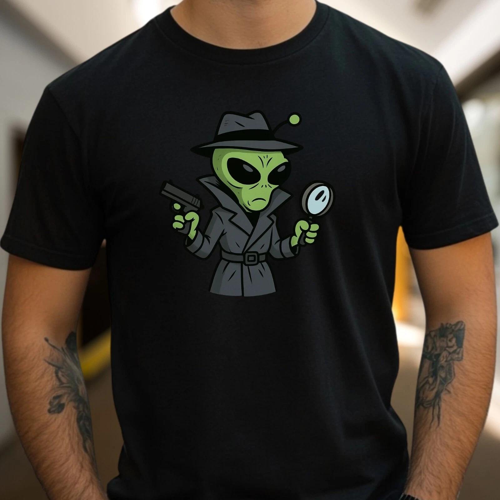 T-Shirt Herren Alien Spion Motiv Baumwolle Größe S bis 5XL XXXXL