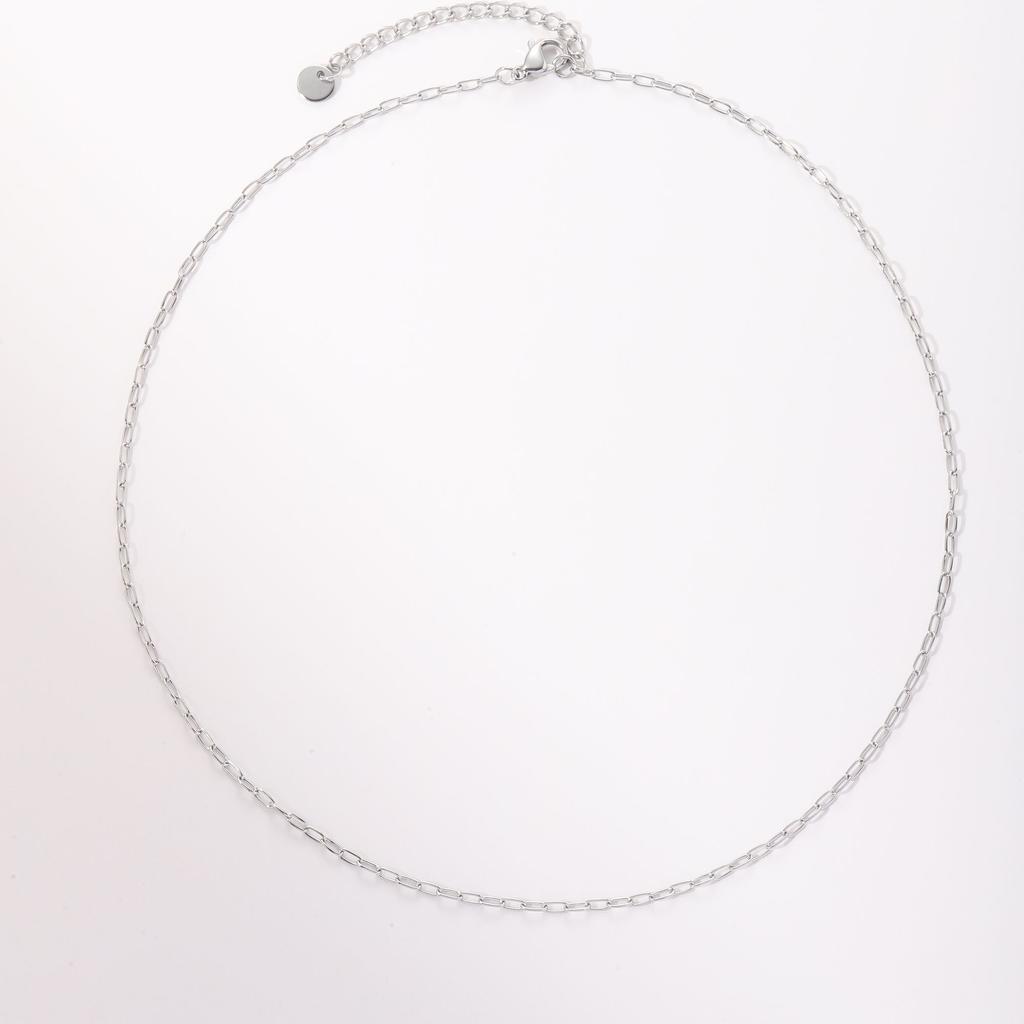 CARLIDANA Elegant 316 Stainless Steel Cuban Paperclip Link Chain Choker Necklace Jewelry for Fashionable Adults and Sophisticate