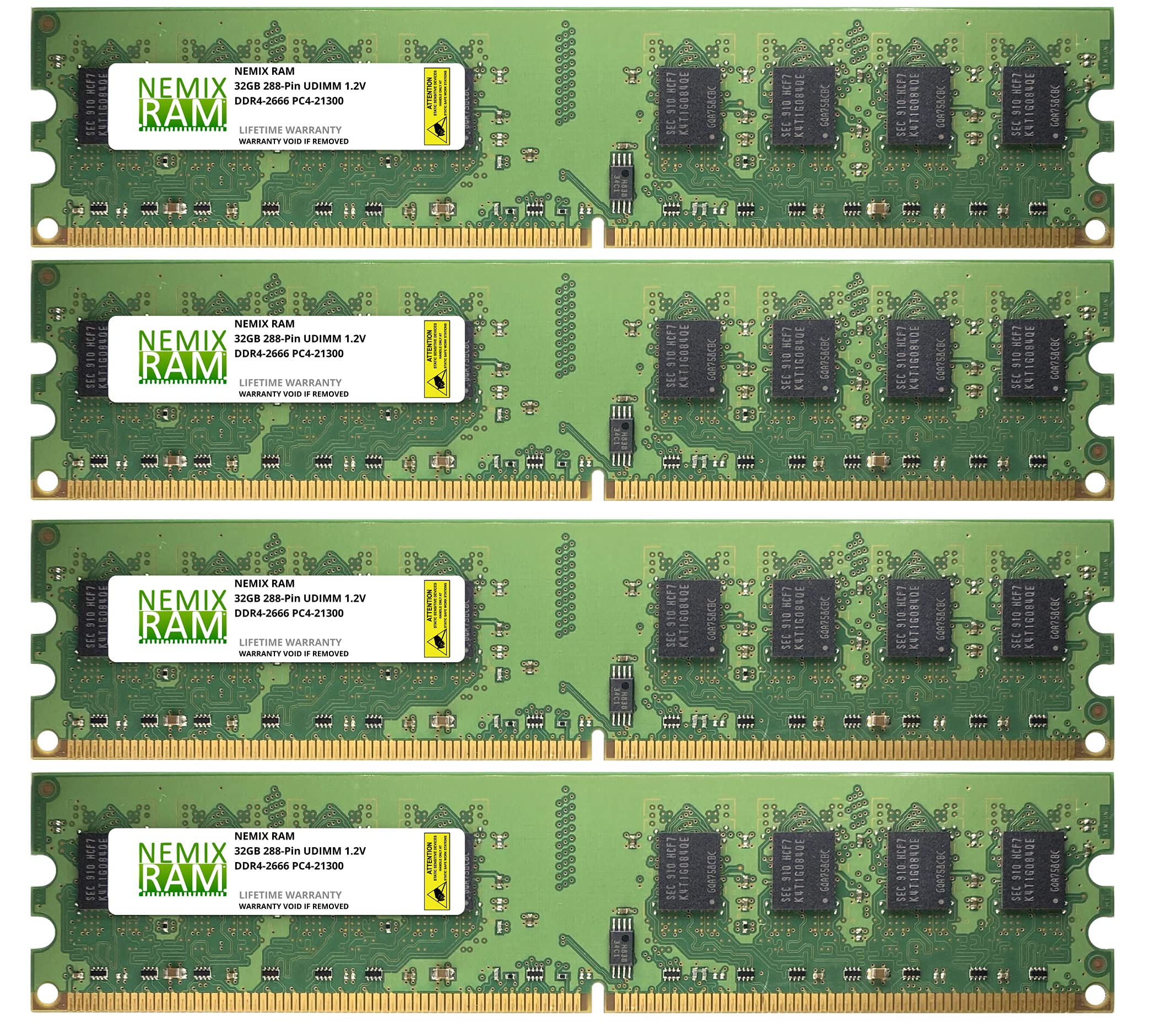 

NEMIX RAM NEMIX RAM 128GB 4x32GB 2Rx8 Unbuffered Memory DDR4-2666 PC4-21300 Non-ECC