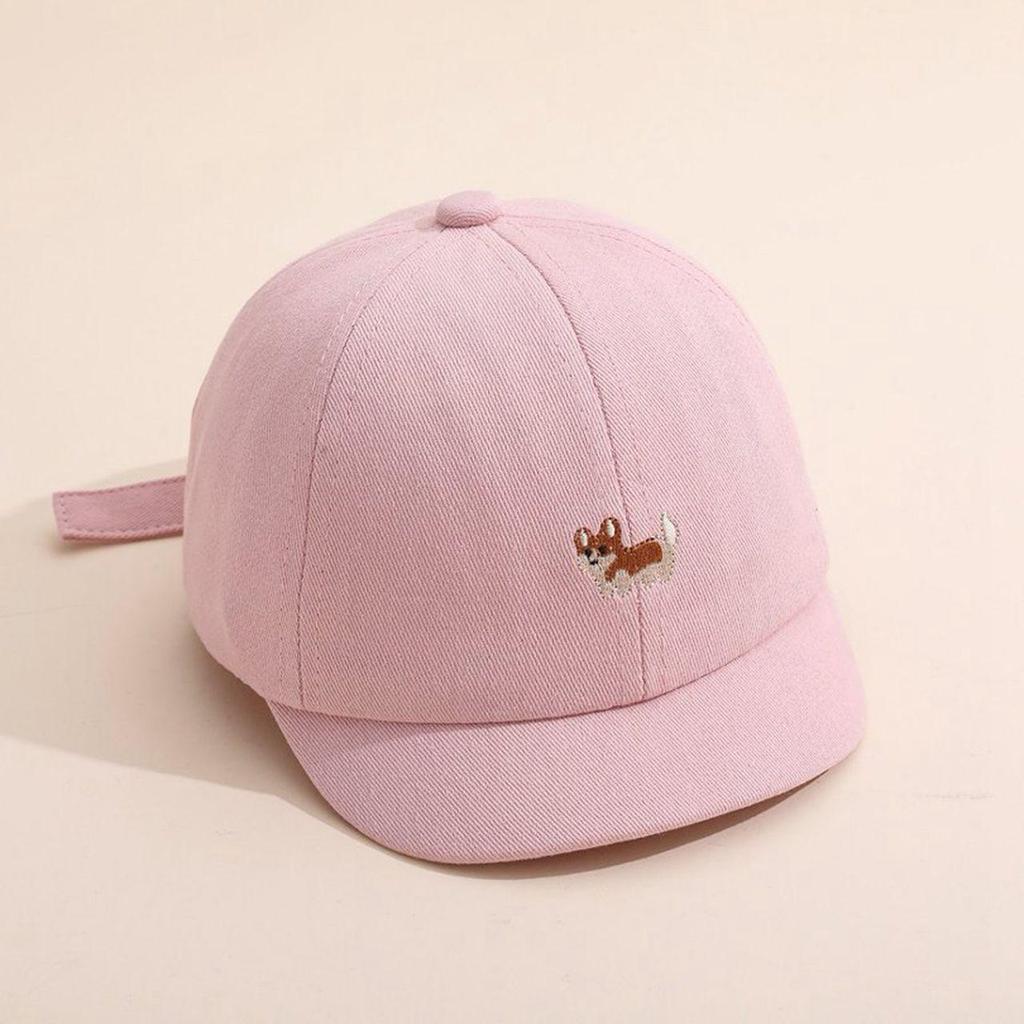 Cute Dog Embroidery Baby Baseball Cap Spring Summer Short Brim Peaked Cap Kids Boys Girls Casual Cartoon Outdoor Sun Hat
