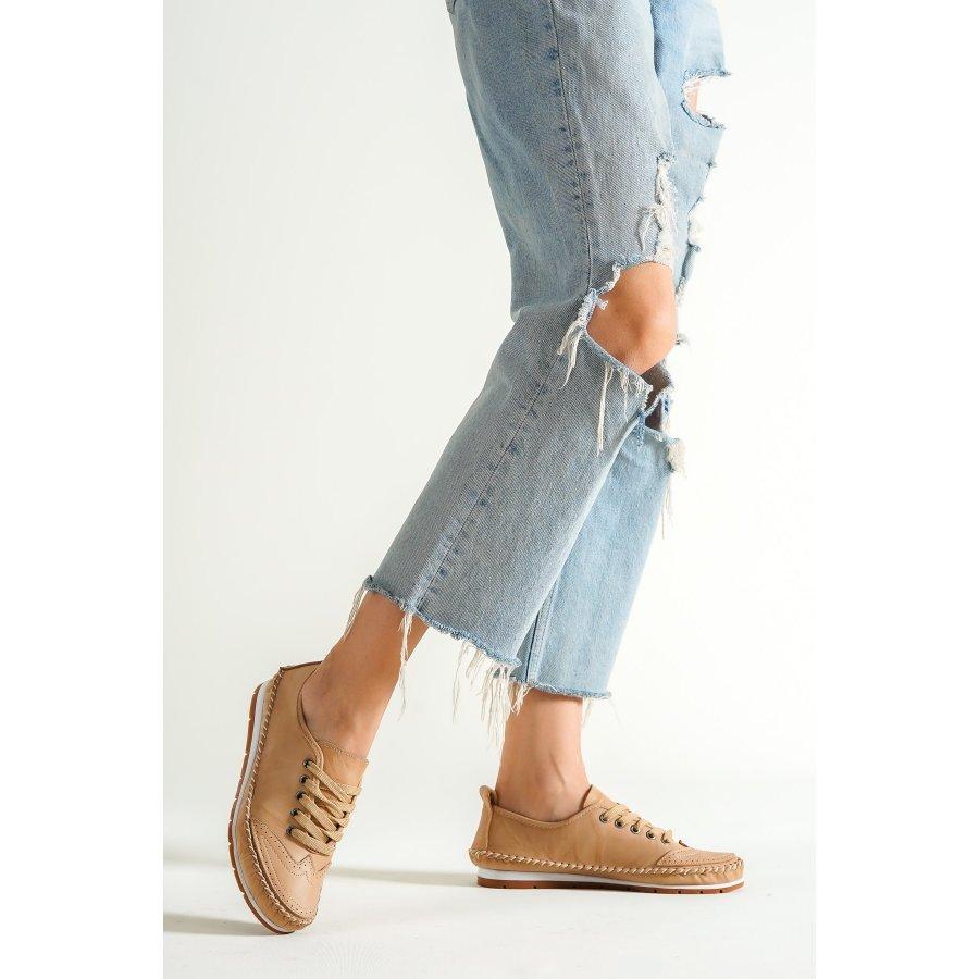 Dámská měkká stélka z pravé kůže Pohodlné ležérní boty ploché