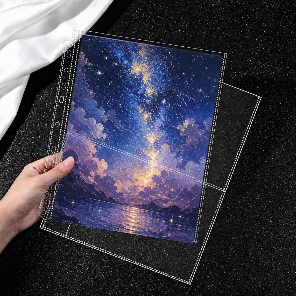 10pcs Single Side Binder Card Sleeves Pages 11 Holes Card Storage Sheets  4/6/7 Inch Postcards