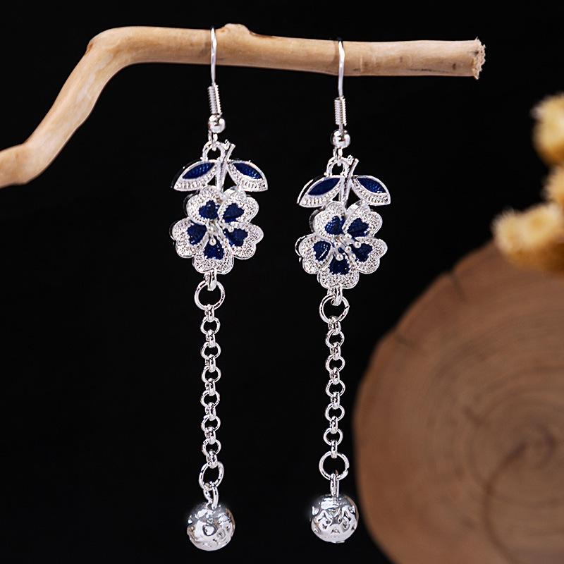 Böhmische Quasten Türkis Ohrringe: Retro Ethnischer Stil Hänge-Schmuck
